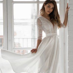 Romantic (Classy & Sexy) White Wedding Dress  — Brand New With Tags